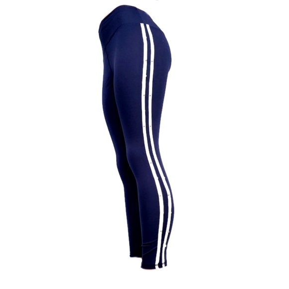 Navy Spandex Legging with the Silver & Pearl on the side of legging. - Picture 4 of 5